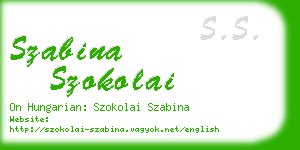 szabina szokolai business card